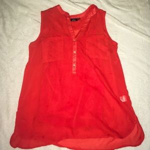 Sheer red tank top